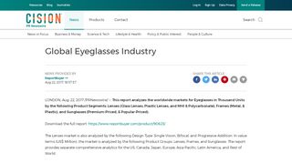 
                            6. Global Eyeglasses Industry - PR Newswire