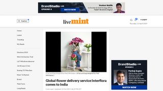 
                            8. Global flower delivery service Interflora comes to India - Livemint