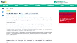 
                            2. Global Helpers Alliance: How it works? ▷ Legit.ng