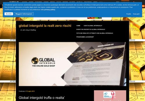 
                            8. Global intergold truffa o realta' | global intergold la realt zero rischi