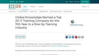 
                            8. Global Knowledge Named a Top 20 IT Training Company for the 11th ...