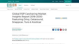 
                            12. Global P2P Carsharing Market Insights Report 2018-2030 Featuring ...