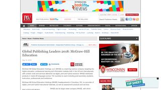 
                            12. Global Publishing Leaders 2018: McGraw-Hill Education