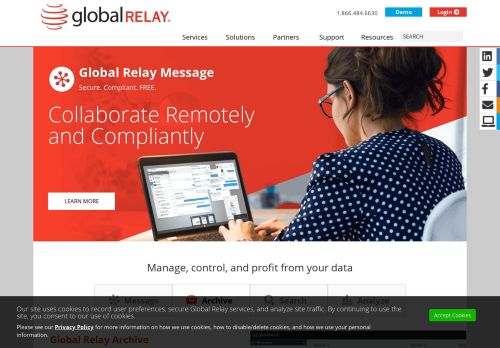 
                            6. Global Relay: Messaging & Archiving Solutions for Compliance