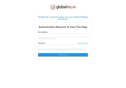 
                            9. Global Relay Status - Login