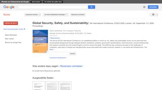 
                            11. Global Security, Safety, and Sustainability: 5th International ...