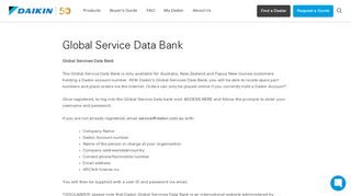 
                            2. Global Service Data Bank | Daikin