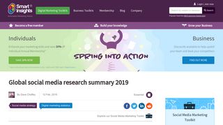 
                            10. Global social media research summary 2019 | Smart Insights