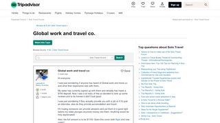 
                            7. Global work and travel co. - Solo Travel Forum - TripAdvisor