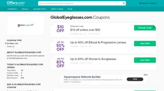 
                            10. GlobalEyeglasses.com Coupons & Promo Codes 2019: $10 off