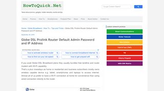 
                            8. Globe DSL Prolink Router Default Admin Password and IP Address ...