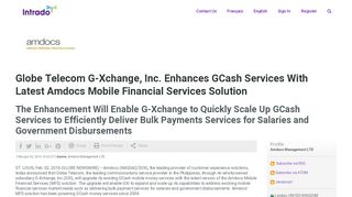 
                            10. Globe Telecom G-Xchange, Inc. Enhances GCash ... - Globe Newswire