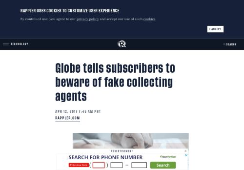 
                            9. Globe tells subscribers to beware of fake collecting agents - Rappler