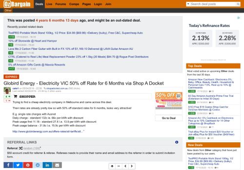 
                            7. Globird Energy - Electricity VIC 50% off Rate for 6 Months via Shop A ...