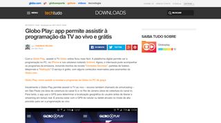 
                            6. Globo Play: app permite assistir à programação da TV ao vivo e grátis ...