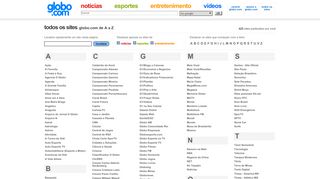 
                            12. Globo.com - Todos os sites