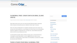 
                            9. Globomail Free: criar conta de email Globo grátis | COMO CRIAR