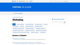 
                            13. Globoplay - Central de Ajuda - Globo.com