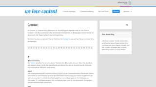 
                            2. Glossar - we love content