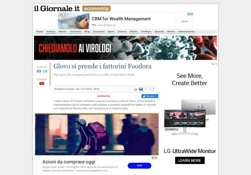 
                            8. Glovo si prende i fattorini Foodora - Il Giornale