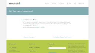 
                            12. GLS Bank invests in sustainabill – sustainabill GmbH