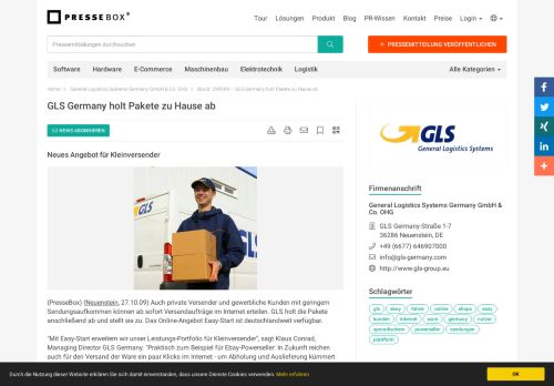 
                            9. GLS Germany holt Pakete zu Hause ab - General Logistics Systems ...