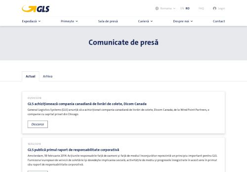
                            5. GLS Romania - Compania | GLS logistica