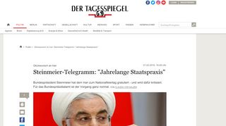 
                            9. Glückwunsch an Iran: Steinmeier-Telegramm: 