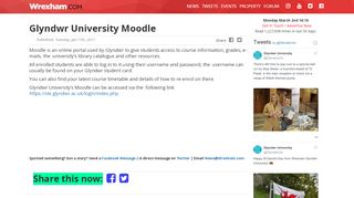 
                            7. Glyndwr University Moodle - Wrexham.com