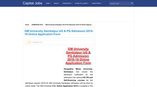 
                            10. GM University Sambalpur UG & PG Admission 2018-19 Online ...