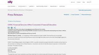 
                            9. GMAC Financial Services Offers Consumers Financial Education - Apr ...
