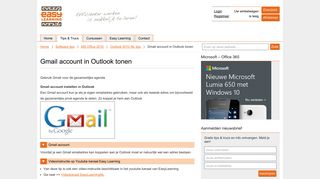 
                            11. Gmail account in Outlook tonen - Easy Learning