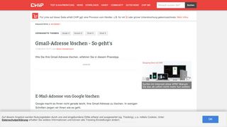 
                            11. Gmail-Adresse löschen - So geht's - CHIP