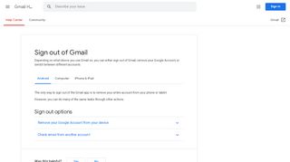 
                            2. Gmail からログアウトする - Android - Gmail ヘルプ - Google Support
