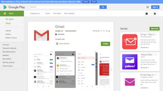 
                            11. Gmail, Aplikacije na Google Playu