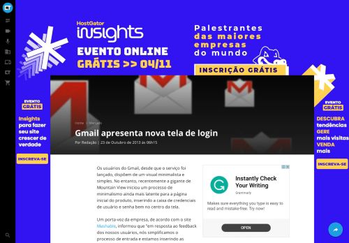 
                            5. Gmail apresenta nova tela de login - Mercado - Canaltech