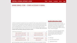 
                            5. Gmail - Central: Acessar, Entrar e Login