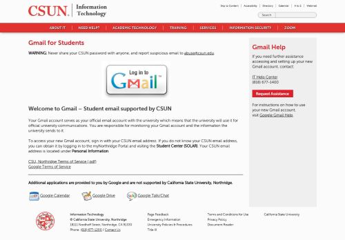 
                            8. Gmail for Students | California State University, Northridge