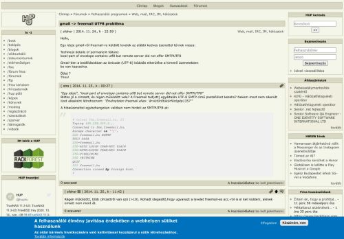 
                            11. gmail -> freemail UTF8 probléma | HUP