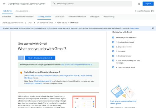 
                            11. Gmail: Get Started | Learning Center | G Suite