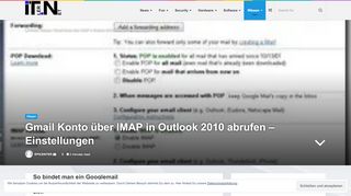 
                            8. Gmail Konto über IMAP in Outlook 2010 abrufen – Einstellungen