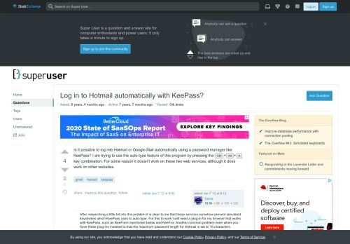 
                            8. gmail - Log in to Hotmail automatically with KeePass? - Super User