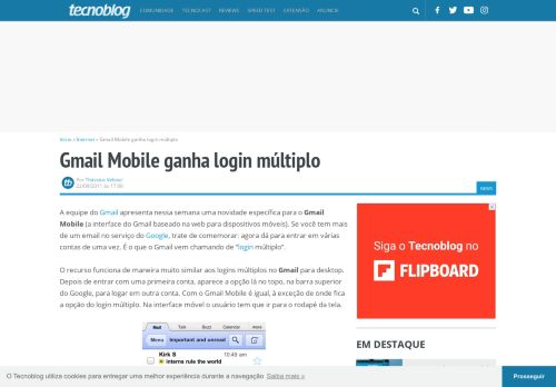 
                            5. Gmail Mobile ganha login múltiplo – Tecnoblog