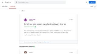 
                            4. Gmail new login screen: captcha almost every time - Google Product ...