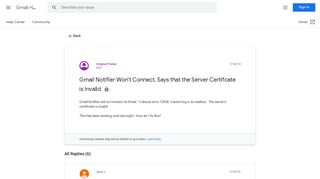 
                            11. Gmail Notifier Won't Connect, Says that the Server Certifcate is ...