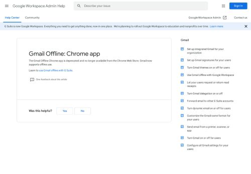 
                            7. Gmail Offline: Chrome app - G Suite Admin Help - Google Support