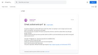 
                            2. Gmail, outlook and vpn? - Google Product Forums