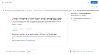 
                            2. Gmail pamięta mój login i hasło do poczty - Urządzenie z Androidem ...