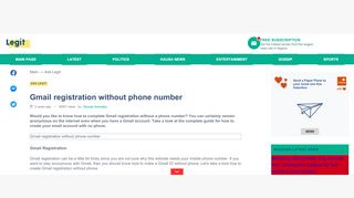 
                            5. Gmail registration without phone number ▷ Legit.ng