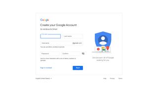 
                            1. GMail Signup - Google